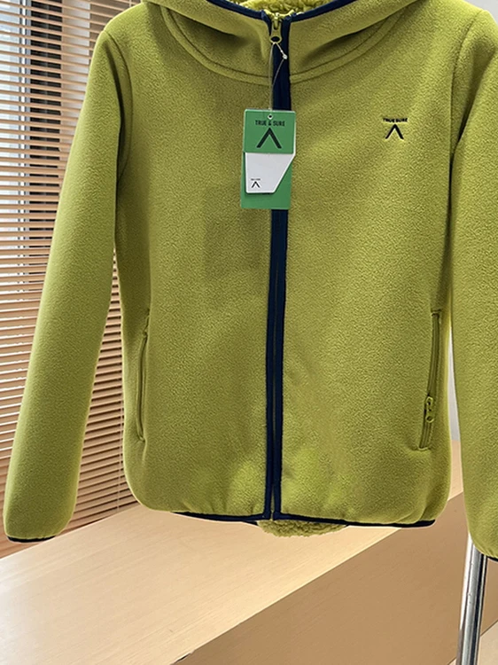 

Куртка HK Order Autumn Winter с капюшоном, утепленная, из овечьего велюра, мягкая, без ворса, на молнии...