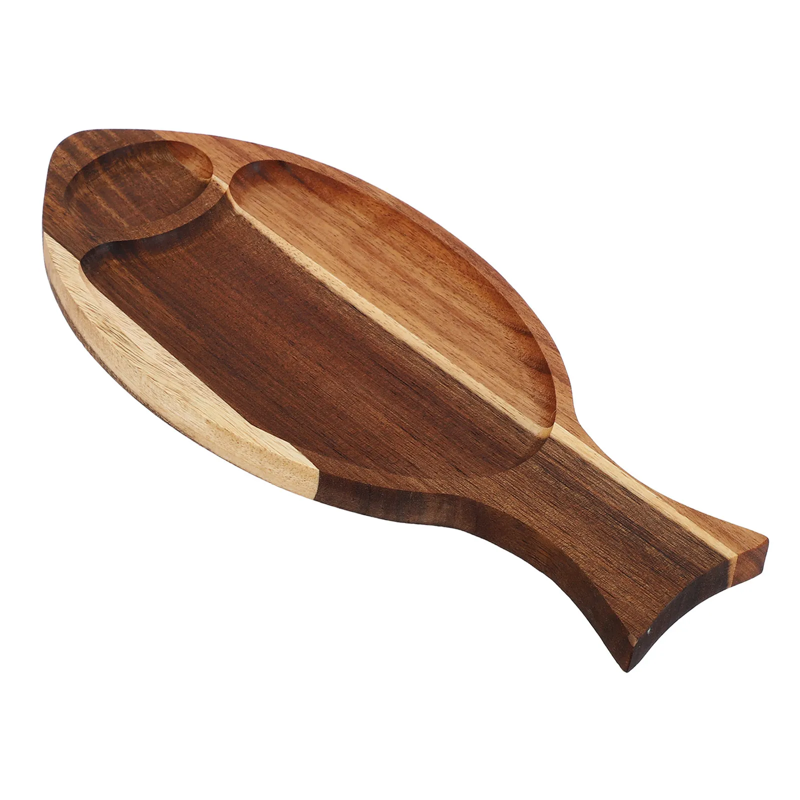 Fish Serving Tray Wooden Fish Shaped Serving Platter Natural Acacia Wood Sushi Sashimi Board Rustic Cheese Cracker Appetizer