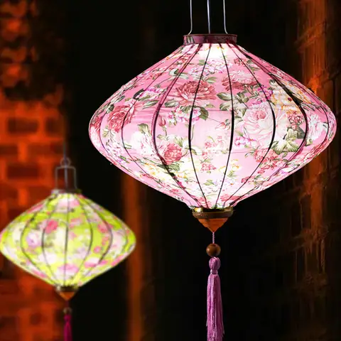 12/14inch Classic Palace Lantern Waterproof Silk Chinese Style Lantern Vietnam Mid-autumn Spring Festival Party Hanging Decor
