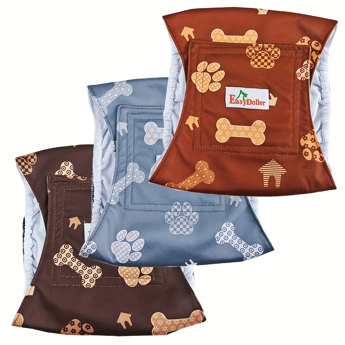 5 PCS Reusable Male Dog Diaper Cute Paw Print Pet Dog Nappy Belly Band Wrap Leak Proof Sanitary Pants For Puppy Training Diapers