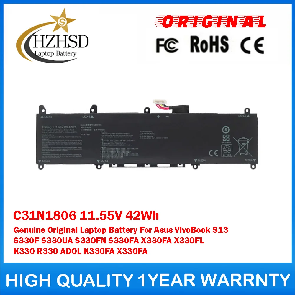 

C31N1806 11,55 В 42 Втч Оригинальный аккумулятор для ноутбука Asus VivoBook S13 S330F S330UA S330FN S330FA X330FA X330FL K330 R330