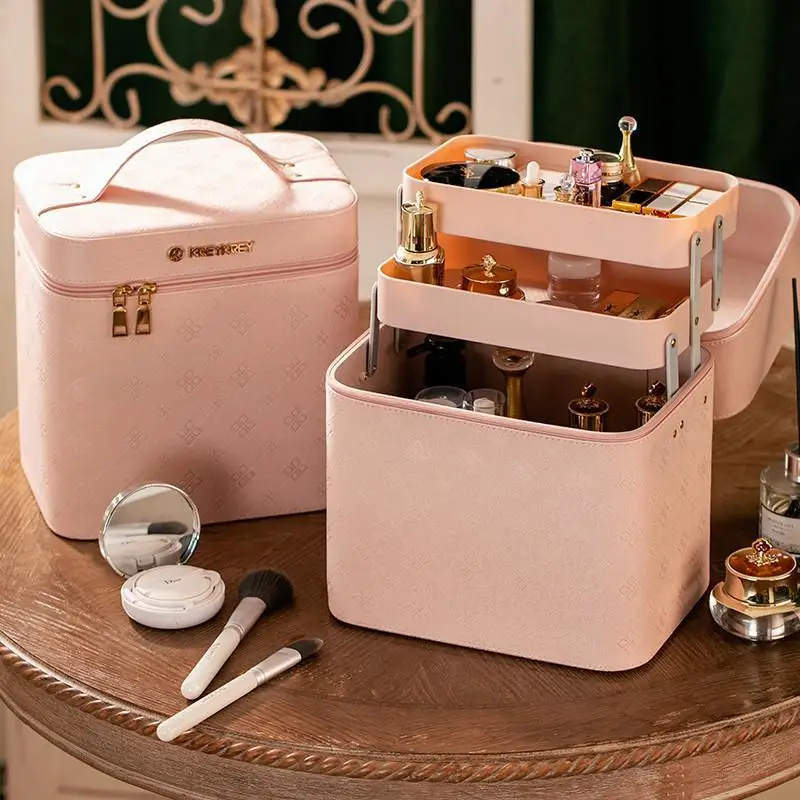 2022 New Fashion Professional Makeup Bag Women Cosmetic Case Female Korean Make Up Storage Organizer Box Fashion Large