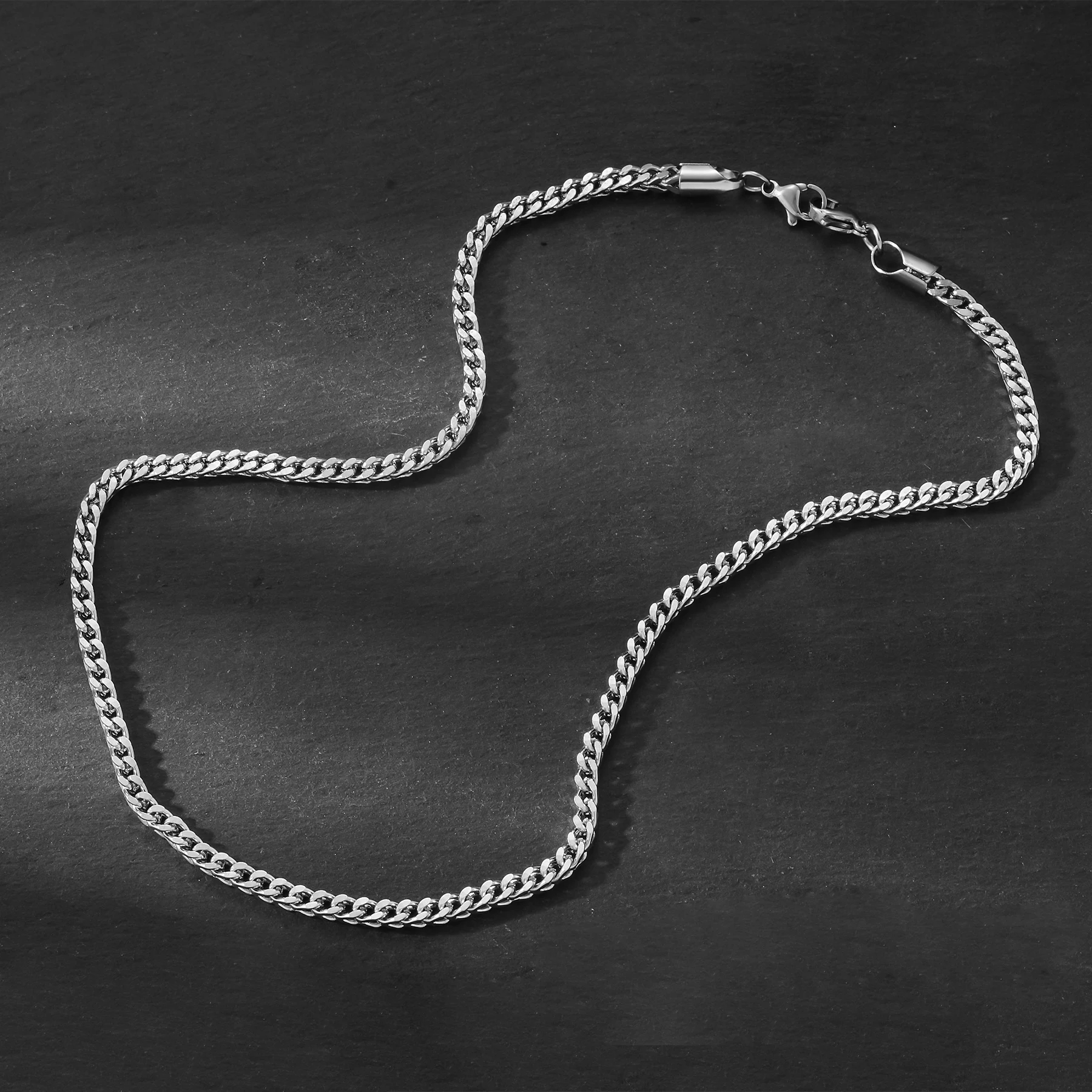 1 Stück Größe 3mm-5mm Gold/Silberfarben 316L Edelstahl Franco Fox Tail Kette Halskette Damen Herren Schmuck Geschenk Dropshipping – Detail 5