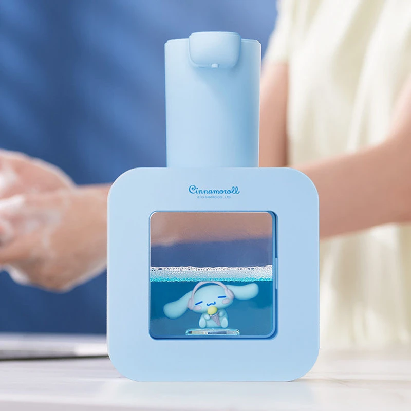 Kawaii Sanrio Cinnamoroll Cartoon Usb Charging Automatic Induction Foam Hand Sanitizer Machine Soap Dispenser Daily Necessities