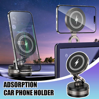 15W Vacuum Suction Car Phone Holder Magnetic Wireless Charger Mount 360° Rotatable Compatible Universal For iPhone 16 15 ect.