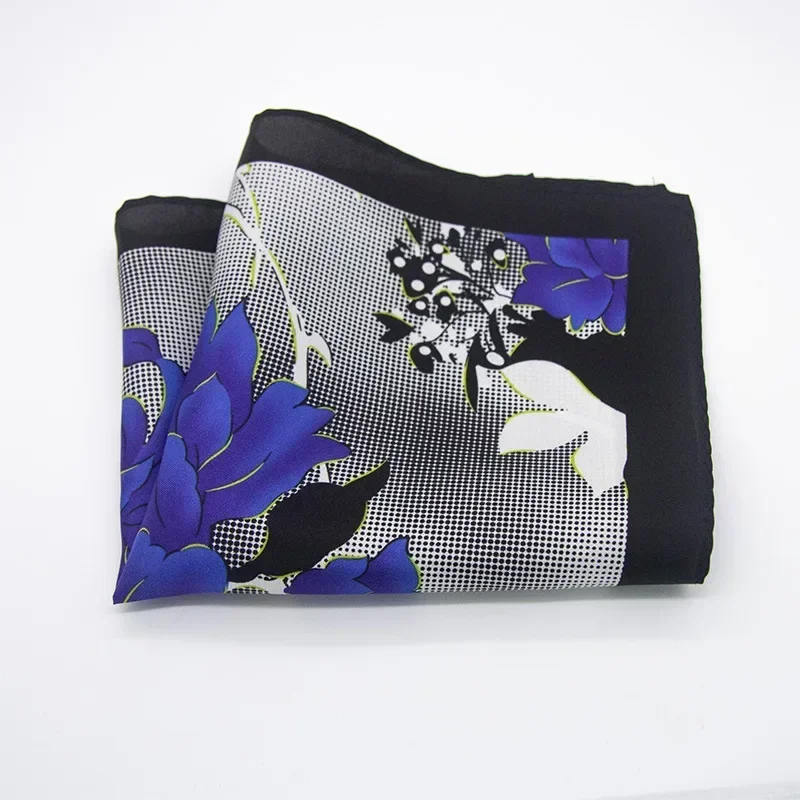 Pañuelo cuadrado de bolsillo de seda Real para hombres, traje de cuadros de flores de Color sólido, pañuelo de decoración de bolsillo, 30x30cm
