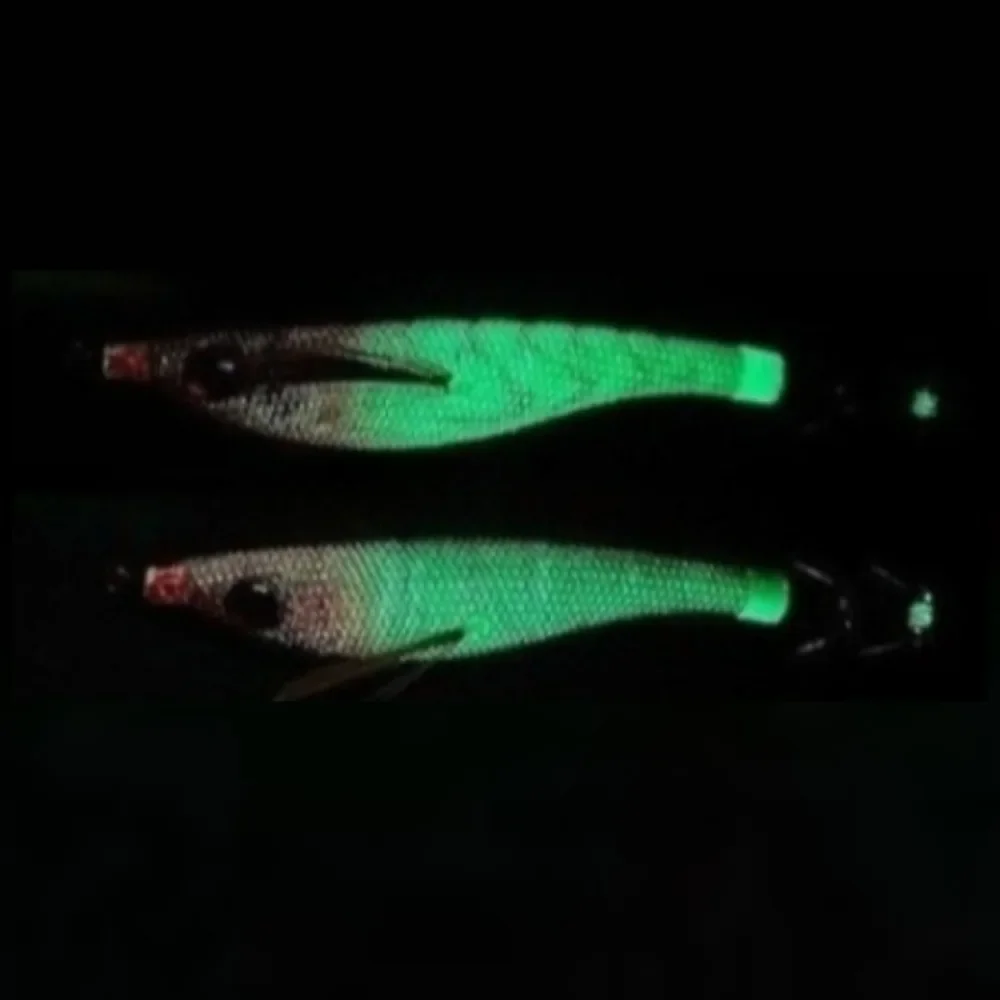 2pcs 10cm Glow Horizontal Squid Jig Lure Squid Jigs Saltwater Real Shrimp Fishing Lure Cuttlefish Fishing Accessoreis Octopus