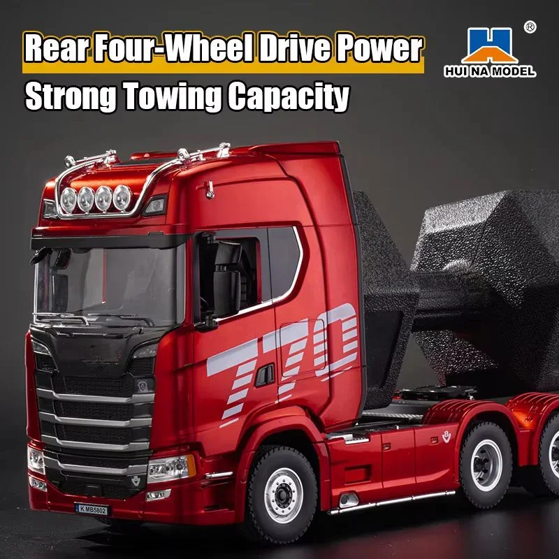 HUINA 1501 RC Camion 770S Trattore in lega 19CH 1/18 2.4G Camion rimorchio di ingegneria telecomandata con suono leggero Giocattoli Regali di NATALE