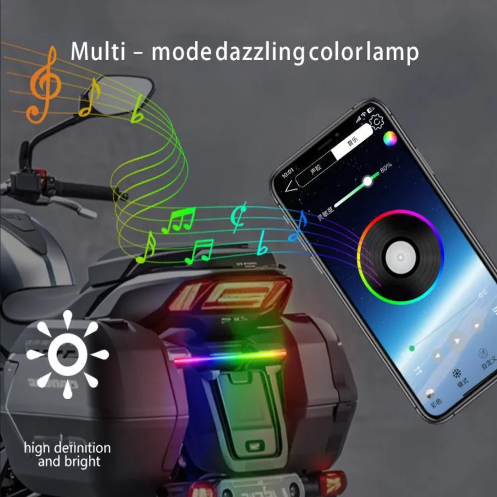 

Decorative LED lights for cars, with RGBIC light APP control, suitable for camping atmosphere and home use, USB DC+5V 33-63CM