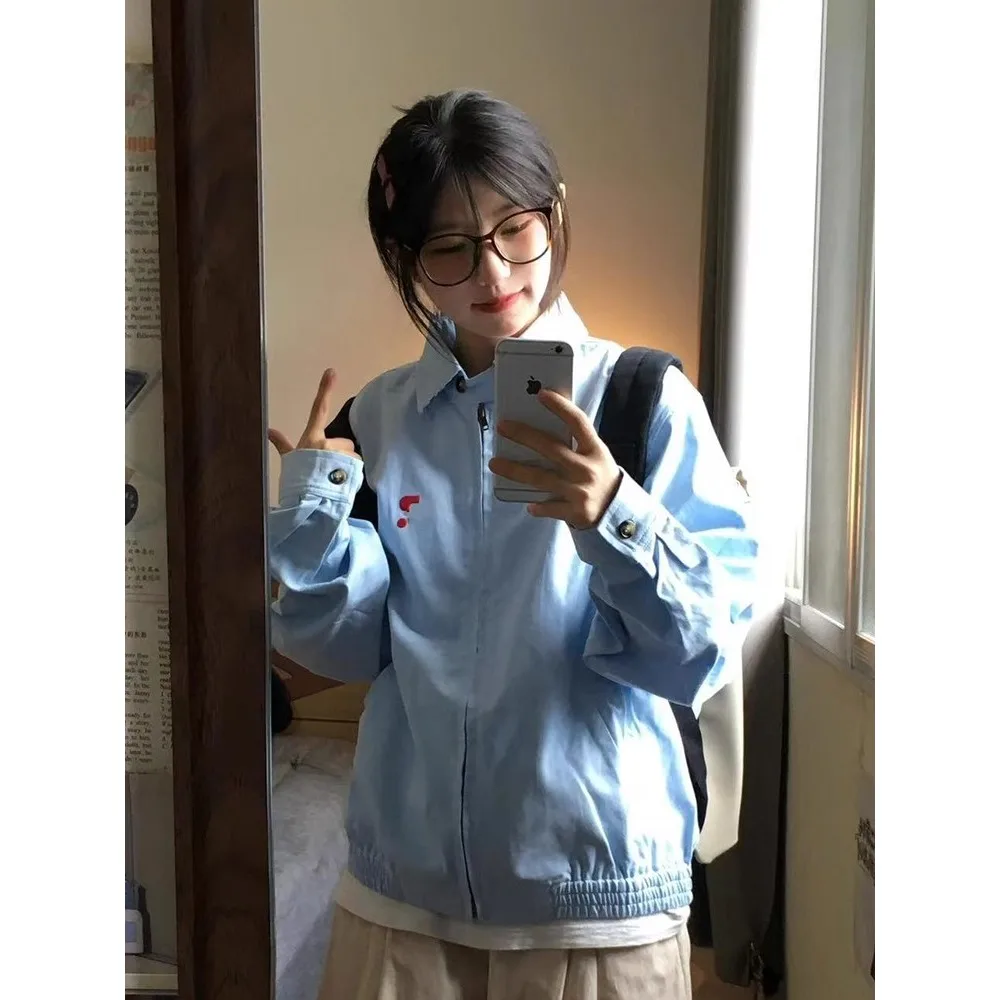 

Повседневная универсальная верхняя одежда с воротником irt Jaet на молнии для пар, американский ретро Sle, полиэфирное волокно, весна, осень, зима ex