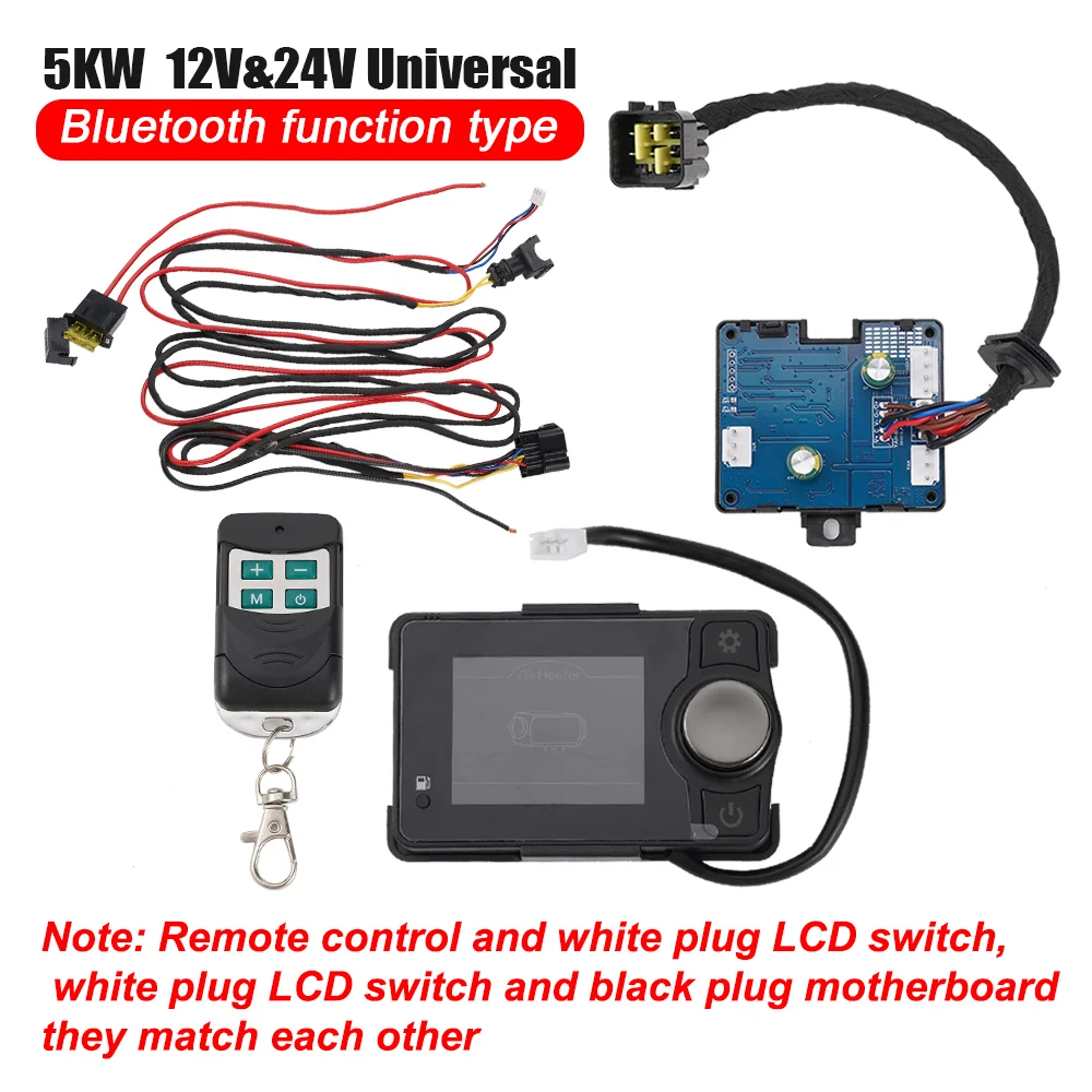 5KW Parking Heater Bluetooth Motherboard Switch Remote Control Wiring Harness Combination Suit Heater Accessories For Car Truck