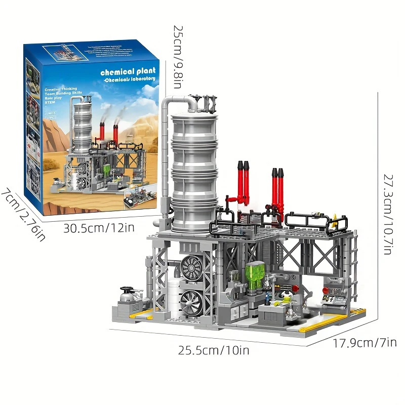 717PCS Chemical Plant Building Blocks Natural Gas Storage Center Laboratory Transport Station Bricks Toys Kids Christmas Gifts