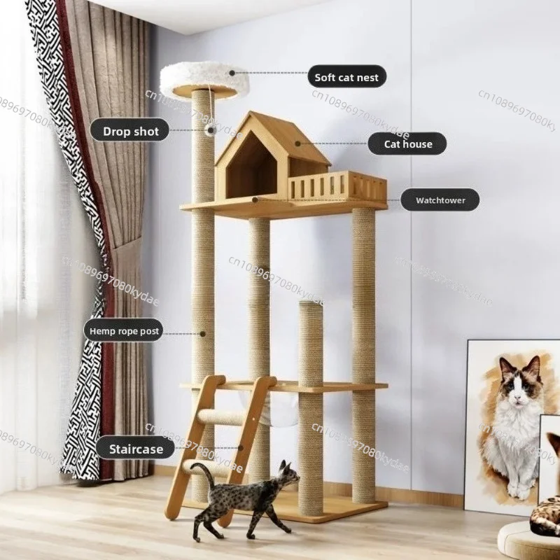 Cat Climbing Frame, Nest Tree Integrated Large, Space Capsule Cat Scratching Board Tongtian Pillar, Climbing Frame
