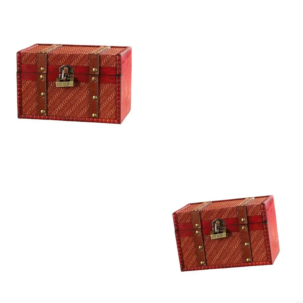 

94PA Vintage Rings Storage Box Necklaces Organizers Jewelry Case Texture