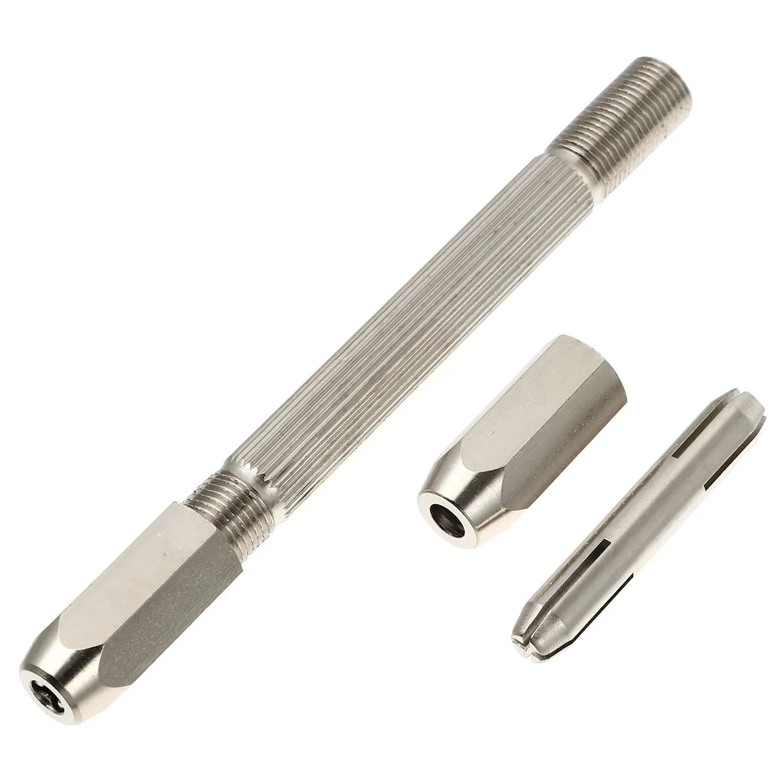 

Double Ended Hand Drill Silver Hex Head Pin Vise Mini Chuck Rotary Drill Jewelry Watch Repair Twisting Tool Wire Gauge Bit