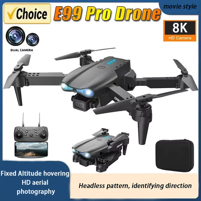 New E99 PRO Drones GPS Profesional 8K with HD Camera FPV 5G Wifi Brushless Motor Foldable RC Quadcopter Obstacle Avoidance Dron