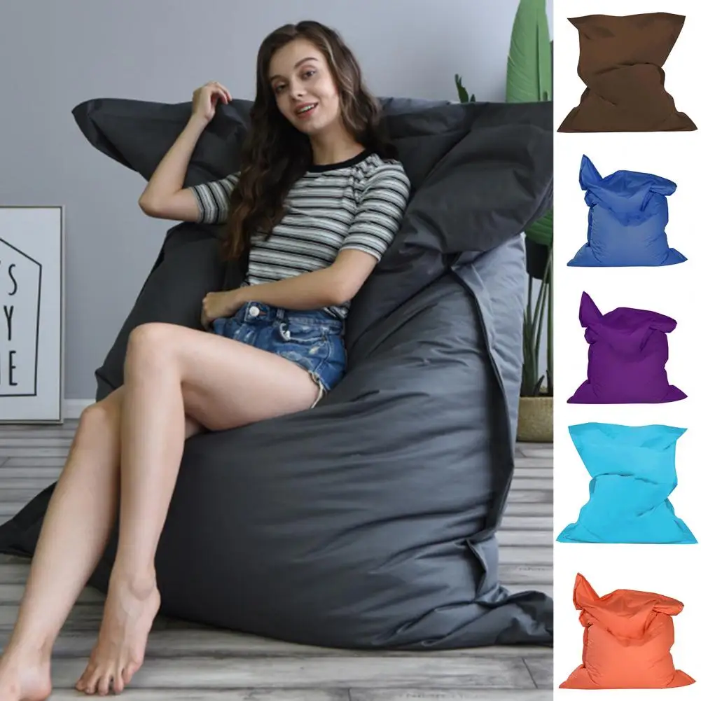

Bean Bag Cover Washable Solid Color 100x140cm Lazy Sofa Slipcover Laze Sofa Protector Slipcover (Sofa Not Included) Home Decor