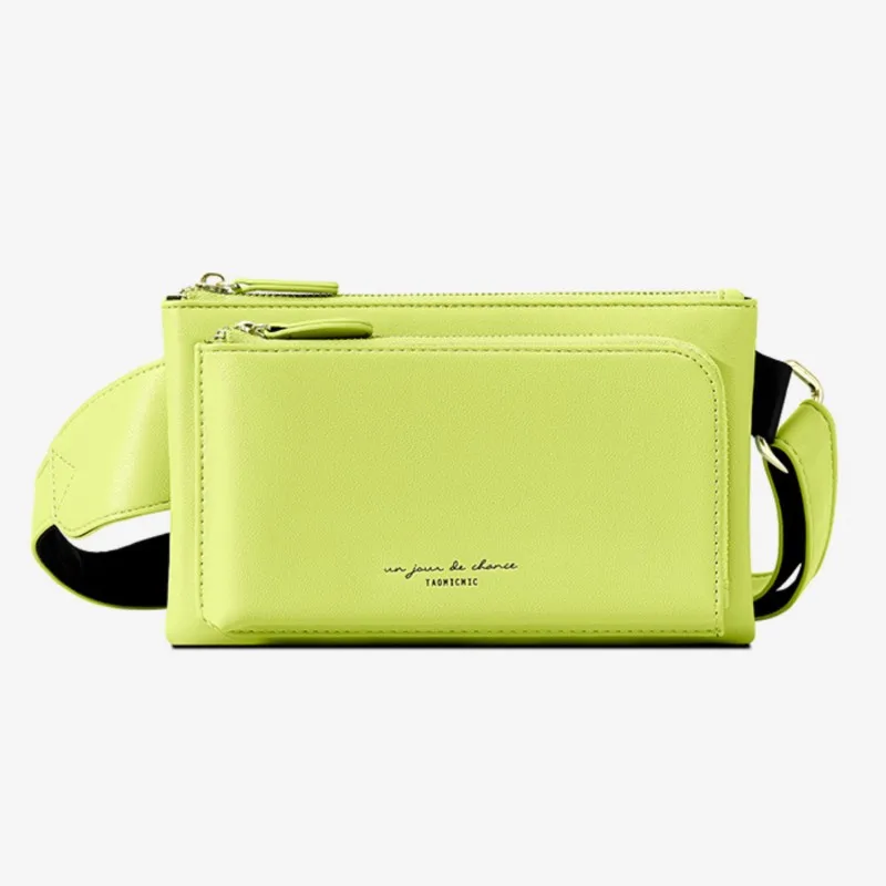 

Large-capacity casual commuting double zipper chest bag,Sporty crossbody bag,student waist bag single-shoulder bag for women