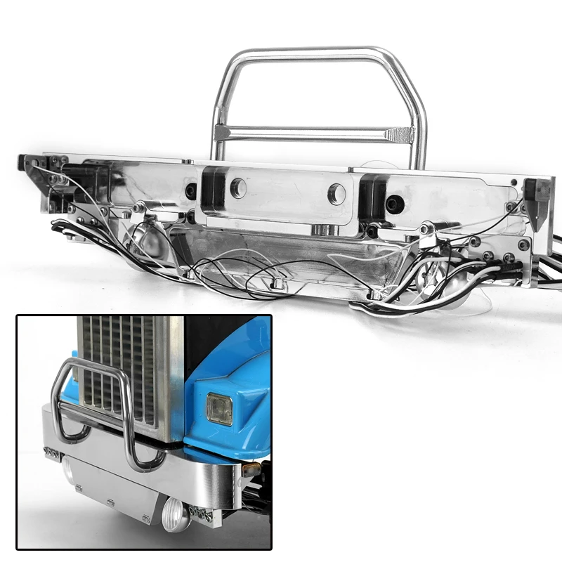 LESU-luz de parachoques delantero de Metal para DIY Tamiyaya 1/14 RC Tractor camión coche construcción vehículo modelo Accesorios