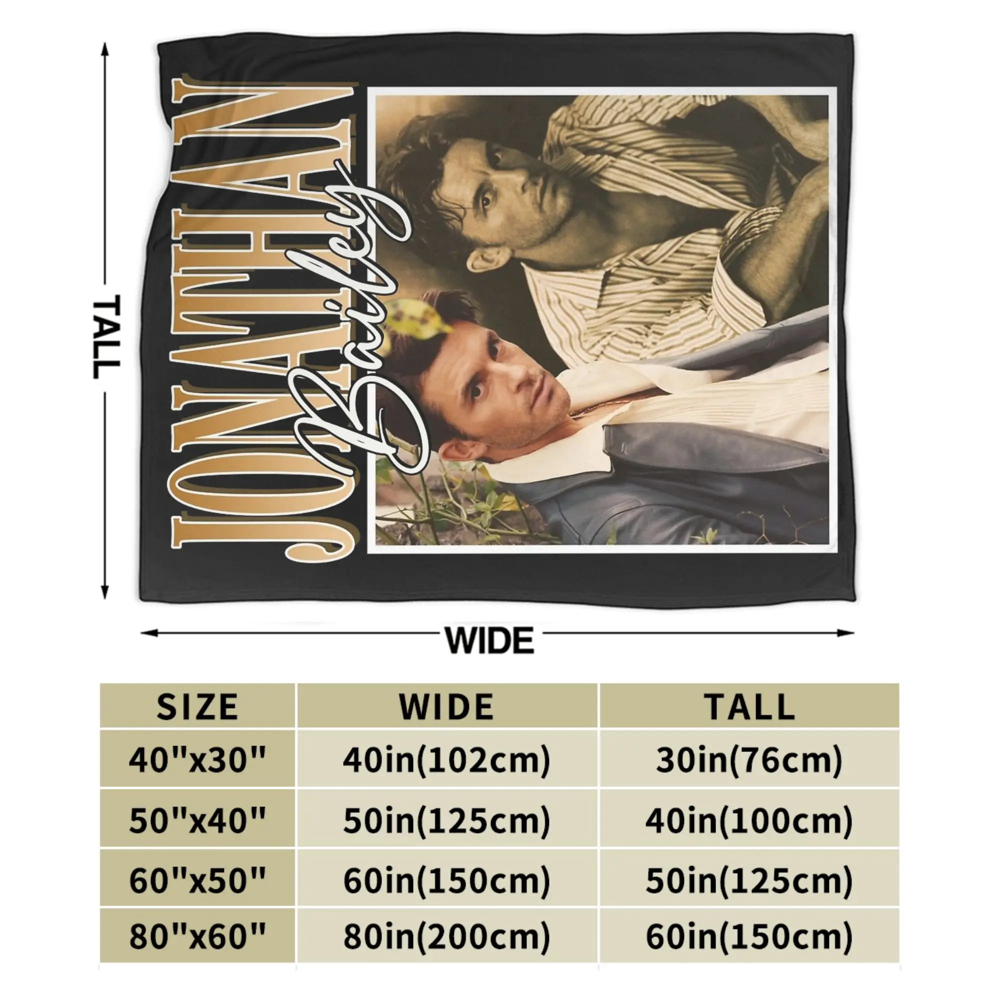 Koc Jonathan Bailey, flanela, tekstylia dekoracyjne, przenośny, super ciepły pled do domu, podróży, narzuta na łóżko.