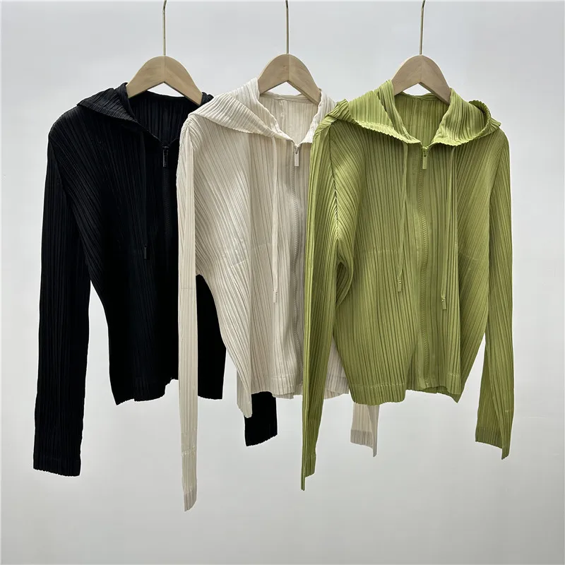 Women's Short Zipper Long Sleeve Hooded Jacket Thin Sun Protection Outerwear Summer Casual Polyester Fiber Commute Style