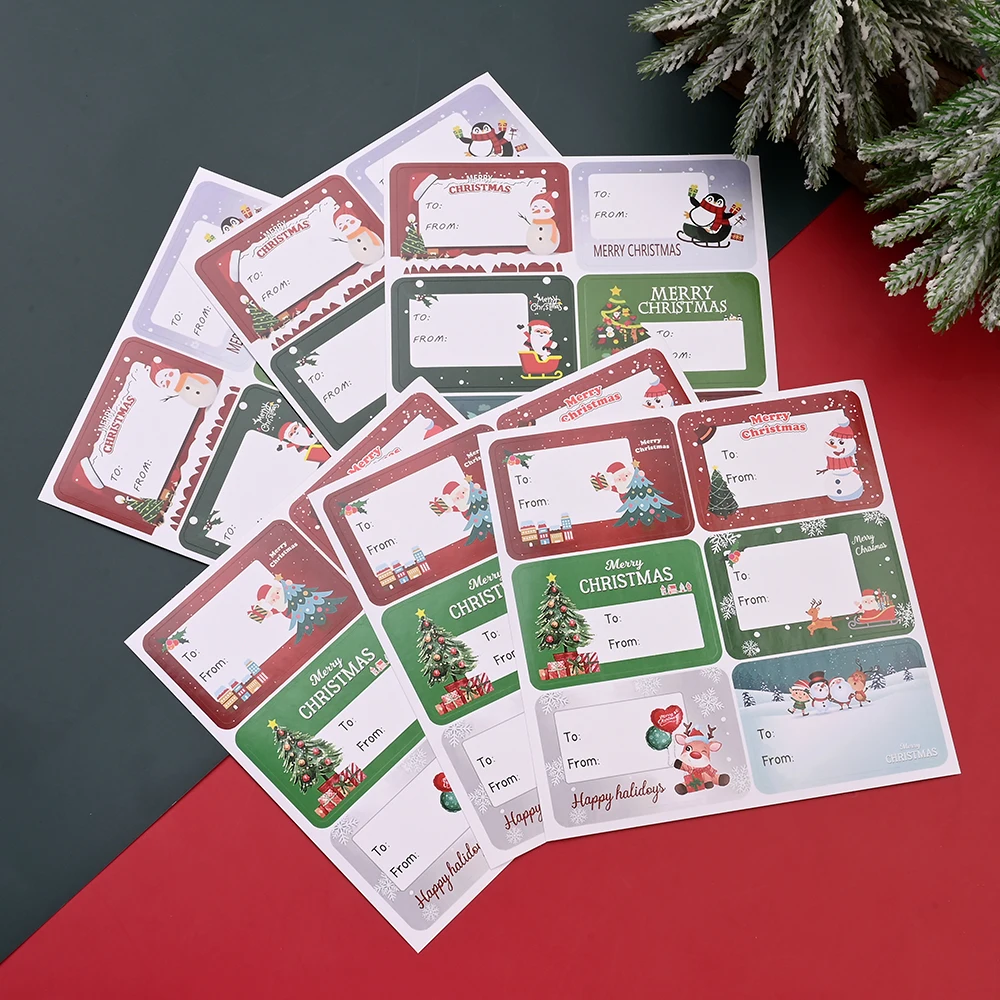 

iYOE 10/20pcs 13.5*14cm Christmas Self Adhesive Gift Tag Paper Stickers for Presents Wrapping Cards Envelopes & Notebook Decor