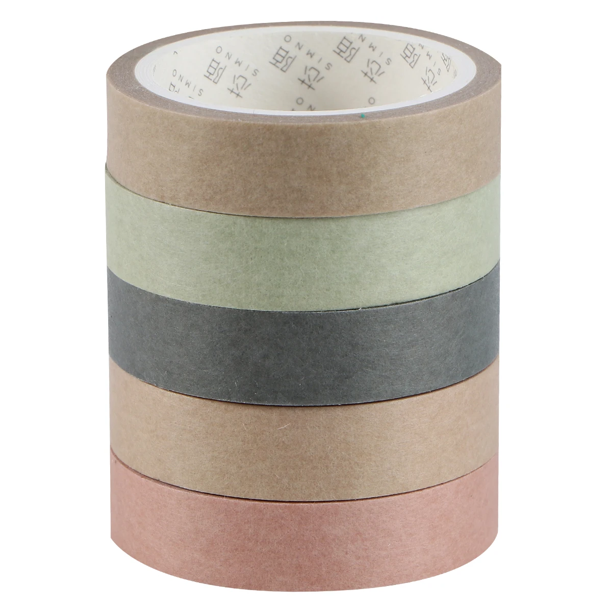 

5Pcs DIY Washi Tape Pack Bright Non Fading Paper Tapes for Craft Decoration Photo Album Gift Wrapping Supplies