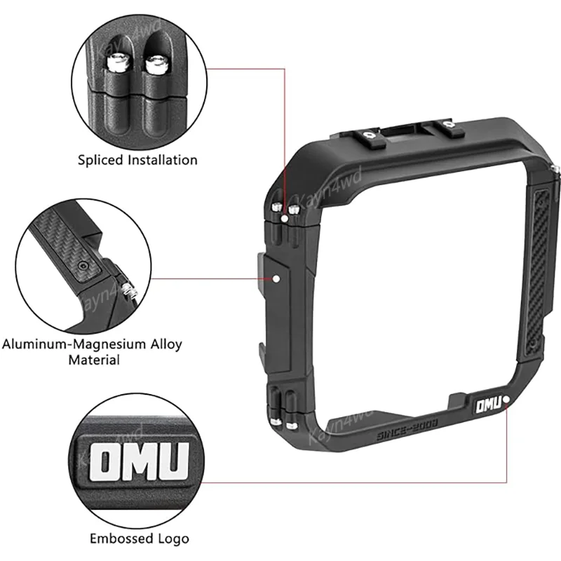 Off Road 4x4 Exterior Accessories OMU Series Aluminum Rearview Mirror Rain Shield Frame For 2021-2025 Ford Bronco/Bronco Raptor