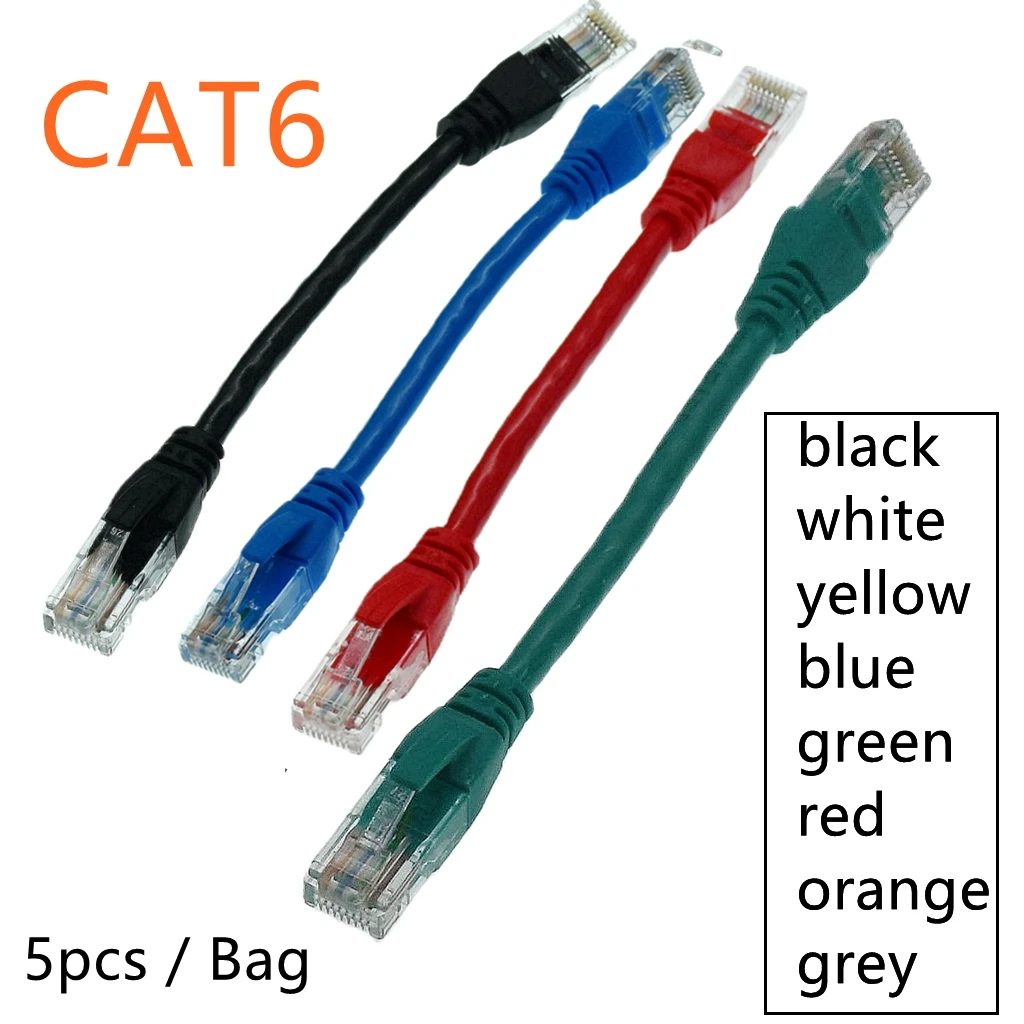 5pcs/Pack Short Line Network Cable RJ45 Cat6 CAT6 15cm 30cm 50cm RJ45 Network Lan Ethernet Patch Cord for Computer Laptop Router