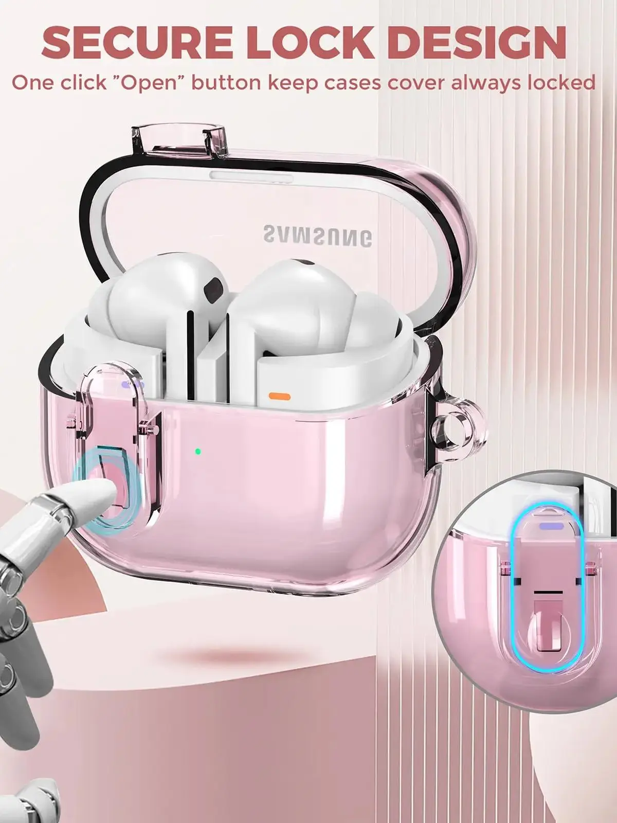 Pour 2025 Samsung Galaxy Buds 3 FE housse avec kit de nettoyage couverture rigide de protection en TPU souple avec porte-clés pour Galaxy Buds FE