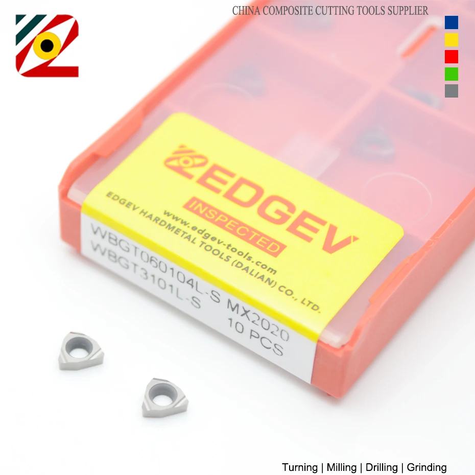 Edgev Metaalkeramiekcomposiet Carbide Insert Wbgt 0601 WBGT060102 WBGT060104 R-S L-S Metalen Keramische Boring Cnc Draaibank Draaien Tool Substitue TN60