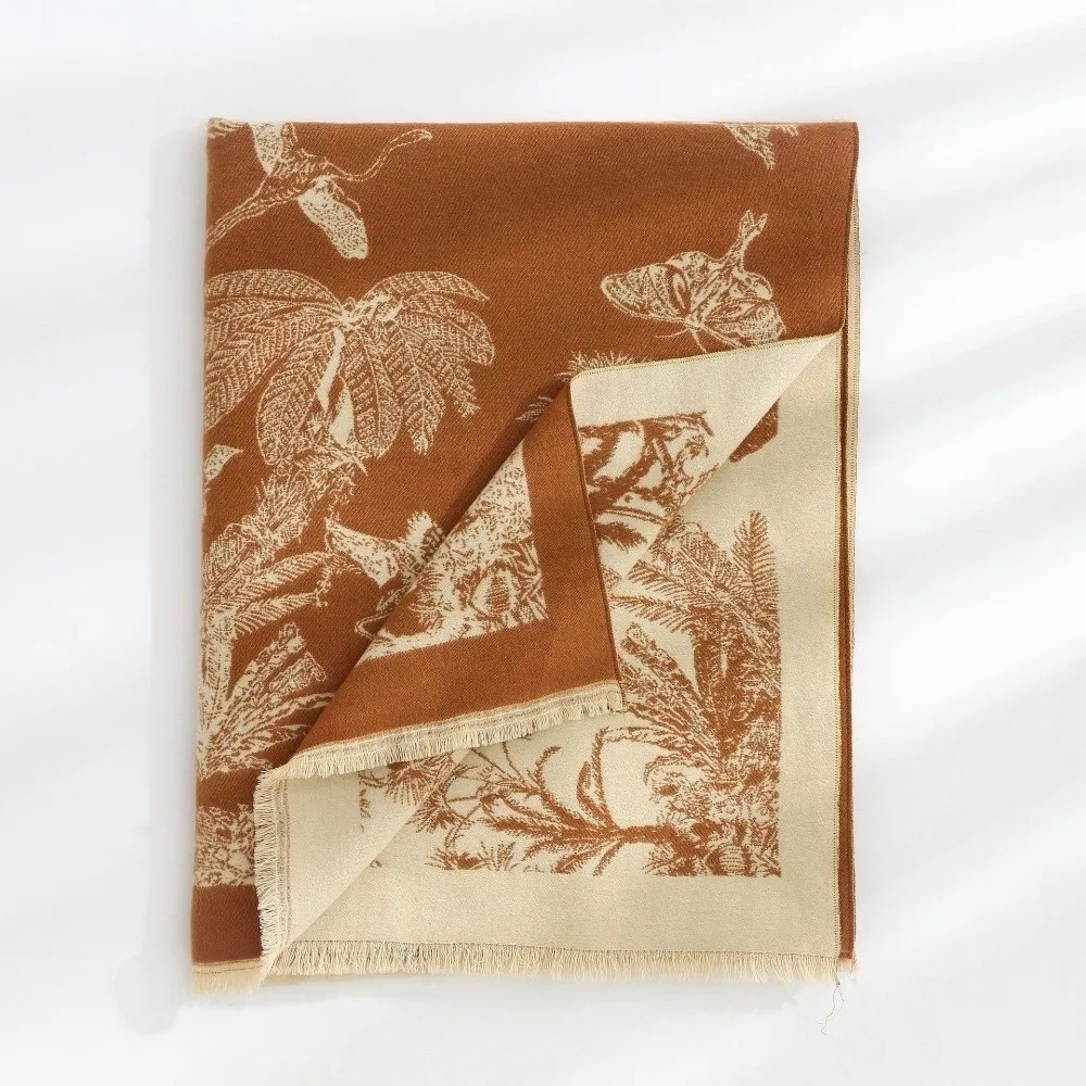 

Retro Printing Ethnic Style Scarf Bohemia Large Imitation Cashmere Shawl Fashion Scarf Accessories Winter Tassel Scarves Student