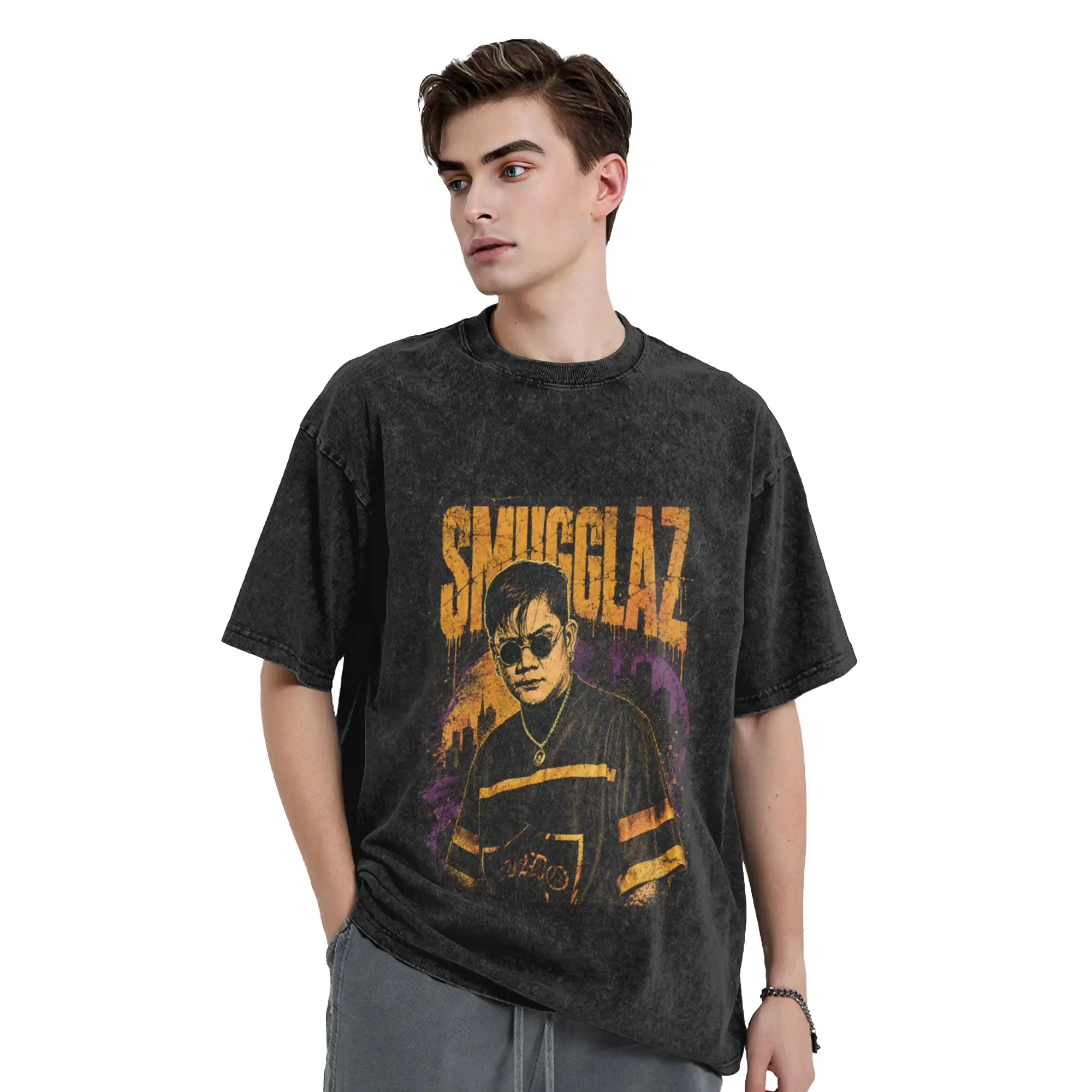 Pinoy Hip Hop Artist - Smugglaz Classic Cool A Washed T Shirt Men's Women's Oversized Cotton Tees Tops