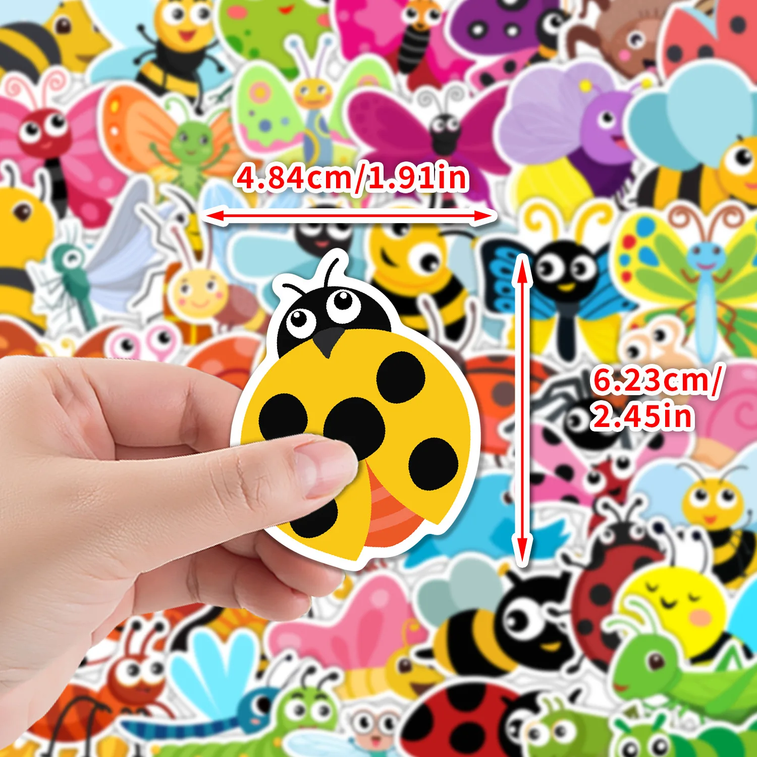 10/30/50 PIÈCES Mignon Insectes Autocollants Dessin Animé Animal Autocollants Enfants Jouets BRICOLAGE Réfrigérateur Bagages Ordinateur Portable Guitare Voiture Vélo Planche À Roulettes Autocollant