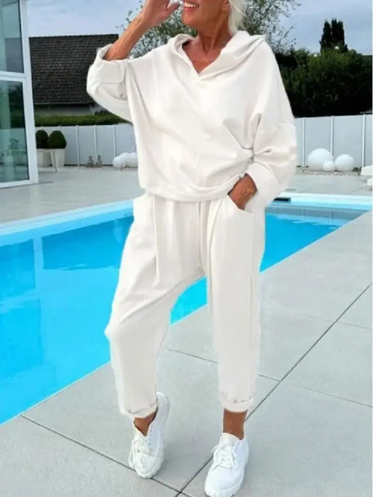 Womens 2 Piece Outfits Lounge Hoodie Sweatsuit Sets Sweatshirt Fall Fashion Sweatpants Pants with Pockets