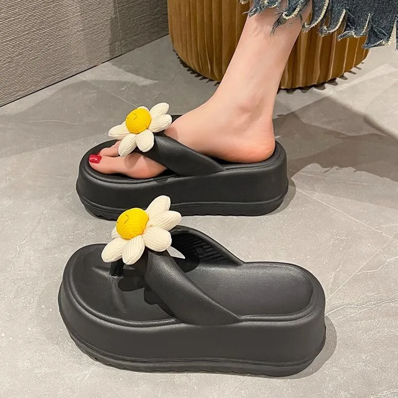 Thick-Soled Slippers For Women Heighten Flip-Flops Shoes For Summer Outer Wear Feel Like Soft Cloud EVA Slides Sandals