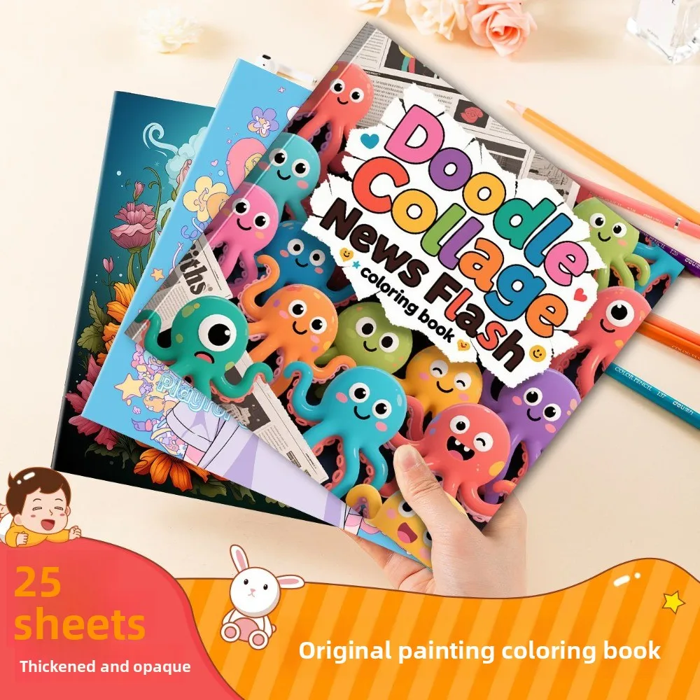 

High Quality DIY Graffiti Painting Book Cartoon Graffiti Series Stress Relief Creative Coloring Book Hand Painted Color