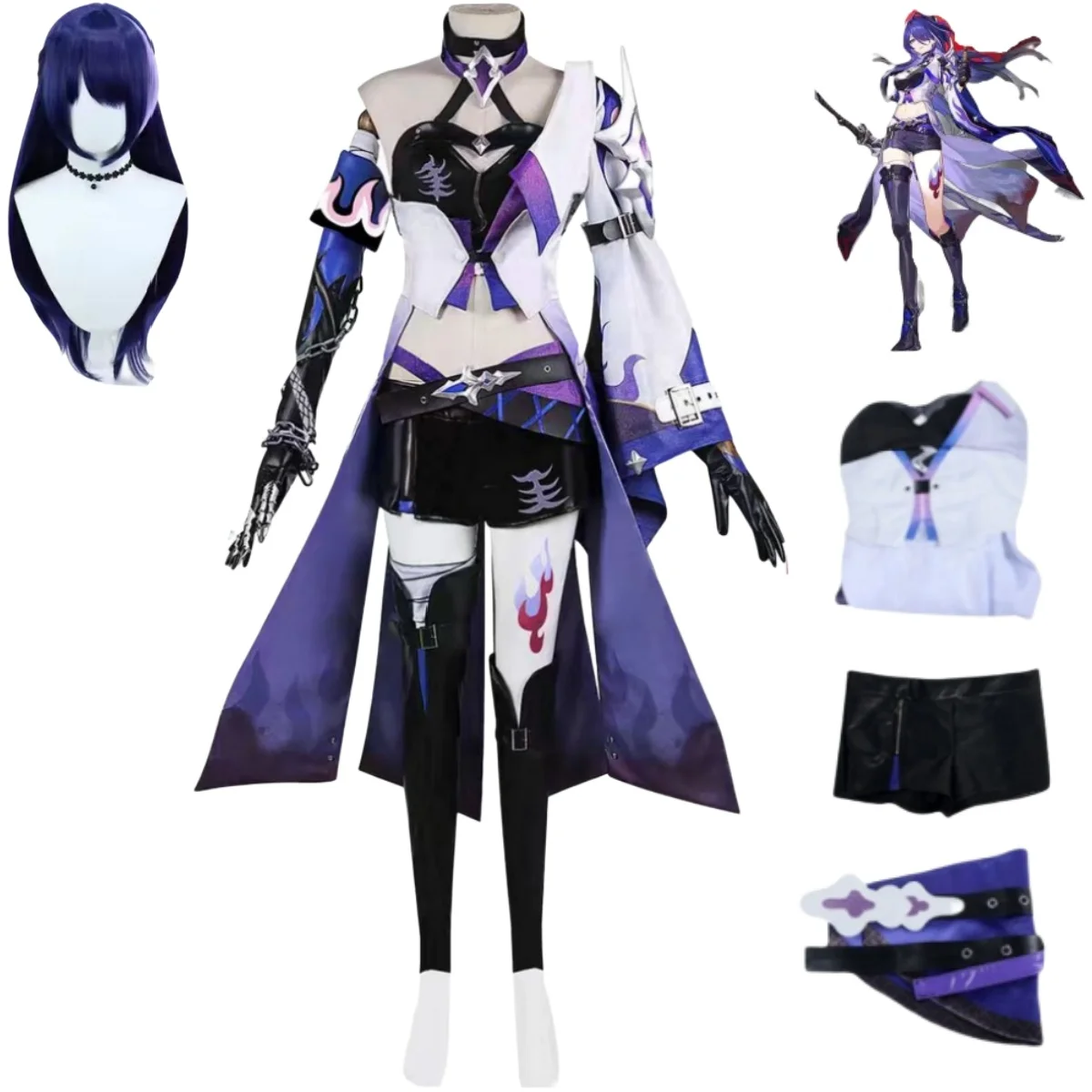 Acheron Cosplay Costumes Comic Game Character Costume Halloween Long-Sleeved Costume Honkai Star RaiI GW060