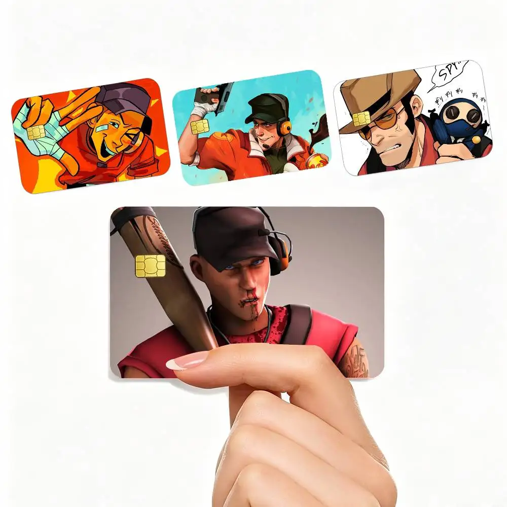 Scout Medic Team F-Fortress TF2 4pcs 1Set Card Stickers Small Waterproof Chip 4PCS Card Sticker