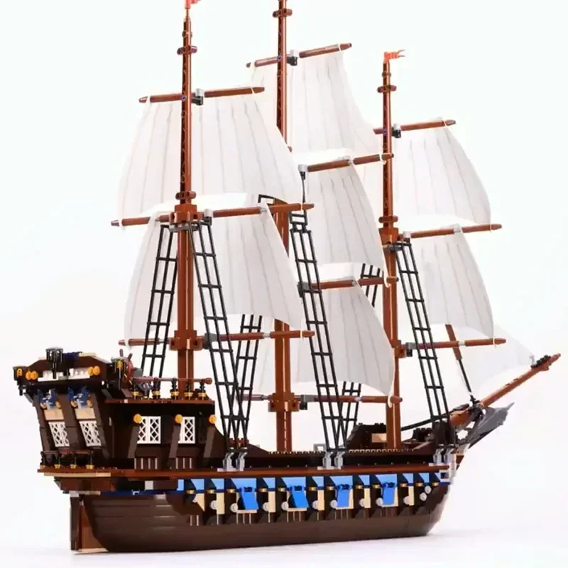 Pirates of the Caribbean series Imperial Battleship Puzzle Building Blocks Sailing Ship Model Assembly Toy Gift Assembly Toy Mod