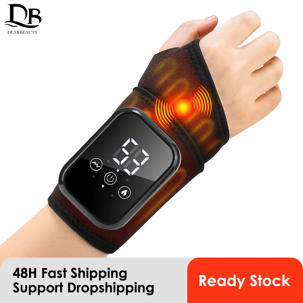 

New Electric Wrist Heating Pad Wrap For Hand Wrist Support Brace Electric Vibration Massage Warmer Hot Compression Arthritis