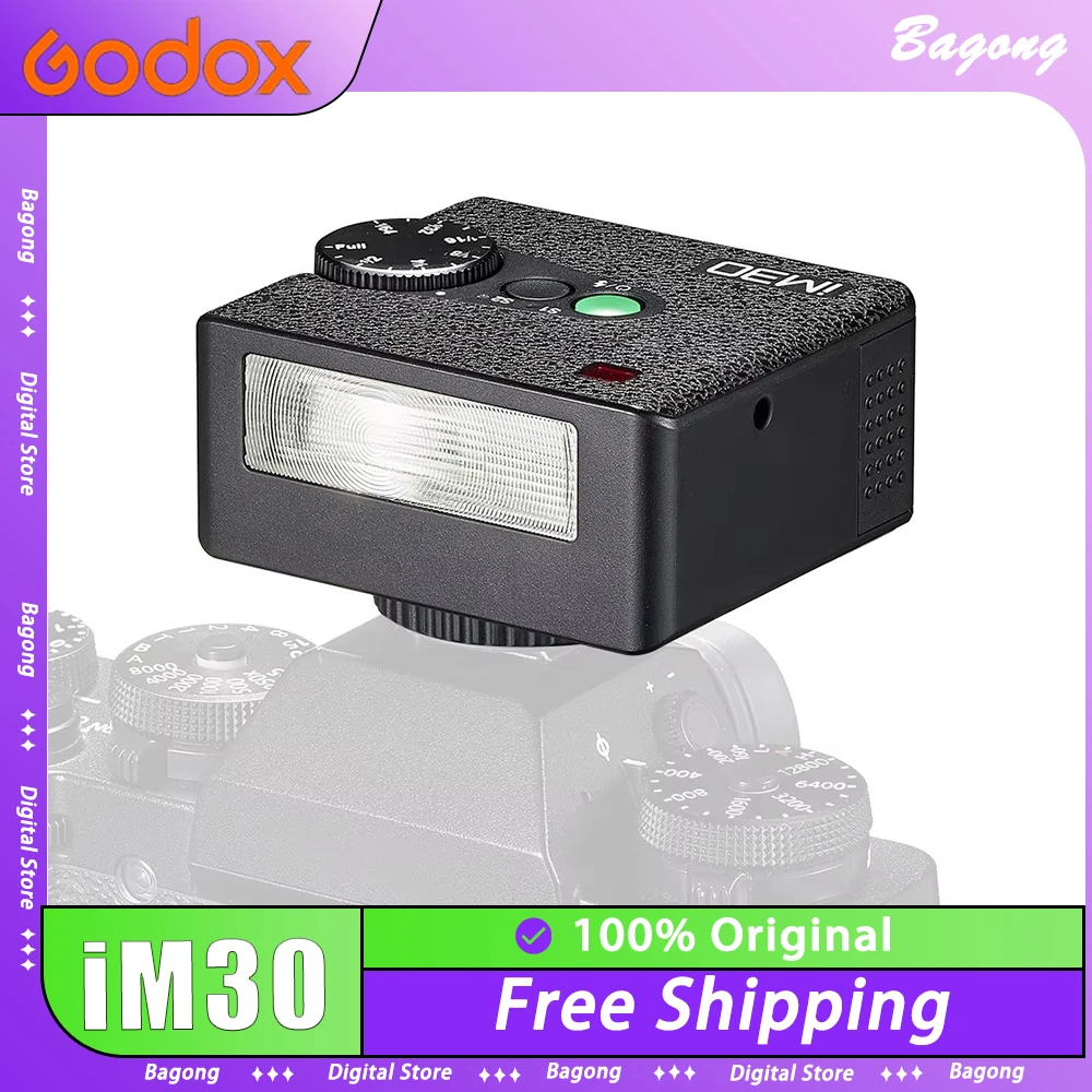 Godox iM30 Mini Flash Portable Manual Flash for Various Camera Models Output Levels 1/64 to Full Outdoor Custom Gift