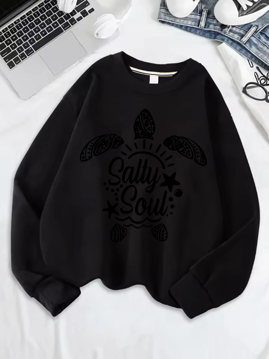 سويت شيرت برقبة دائرية وأكمام طويلة مطبوع كاجوال دافئ أنيق بنمط شخصي ثقيل الوزن (وزن القماش 220–320 جم/م2) #3