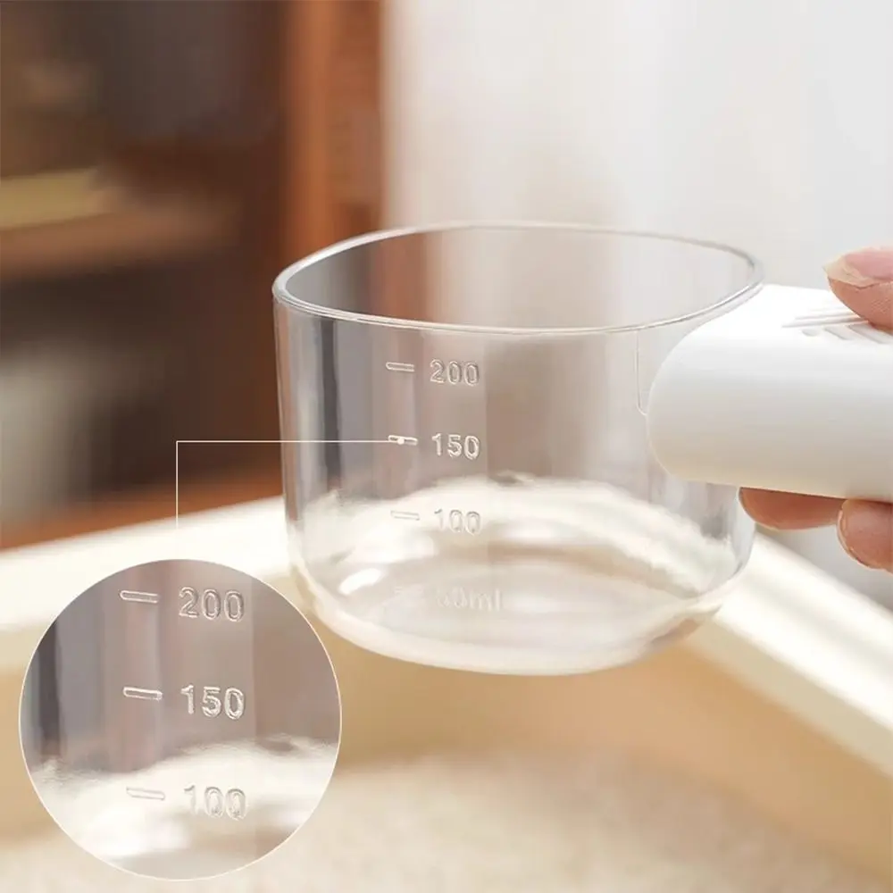 Cartoon PET Kitchen Rice Scoop with Scale Moisture and Insect Prevention Household Food Spoon Multifunctional Measuring Scoop