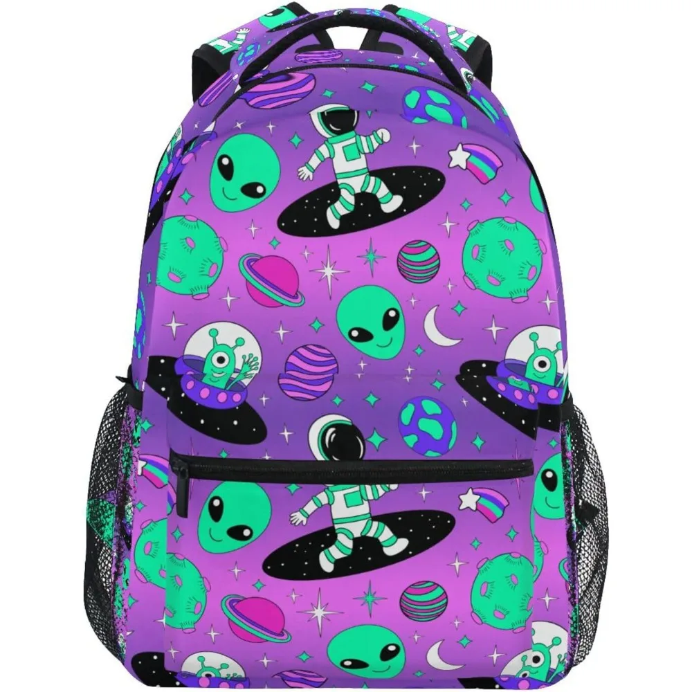 Astronautas alienígena espaço mochilas para meninas meninos mochila escolar bonito crianças bookbag 3rd 4th 5th grade estudantes do ensino fundamental daypacks