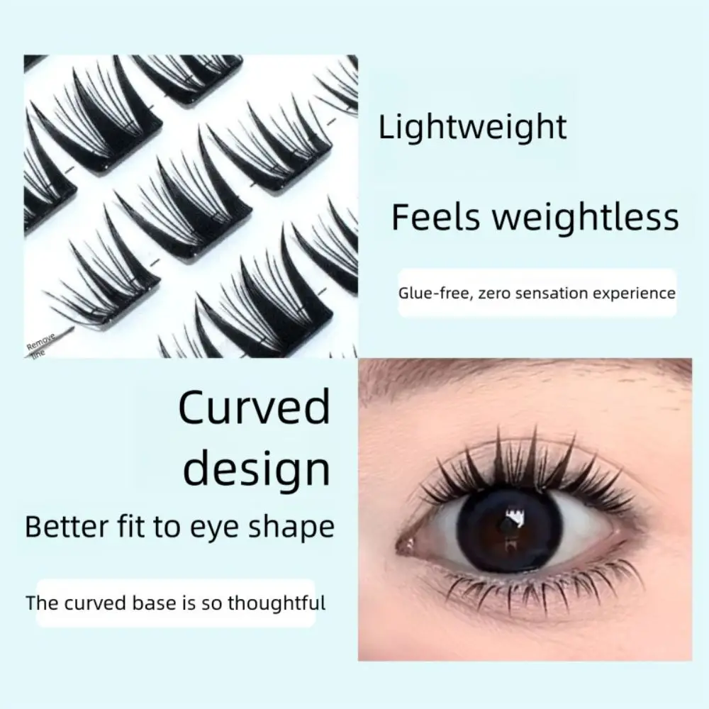 جميلة رقيق لا الغراء الرموش الصناعية ذاتية اللصق الطبيعية حليقة لاش العنقودية لتقوم بها بنفسك مانغا العين رمش تمديد فتاة