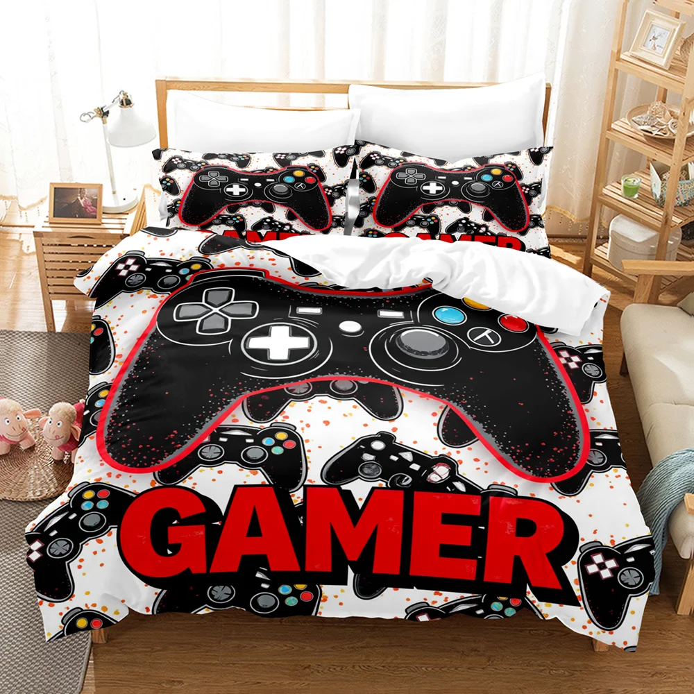 Fashion Red Gamepad Bedding Set Controller Comforter sets bed sheets set King size bedding set Quilt set Bed linen