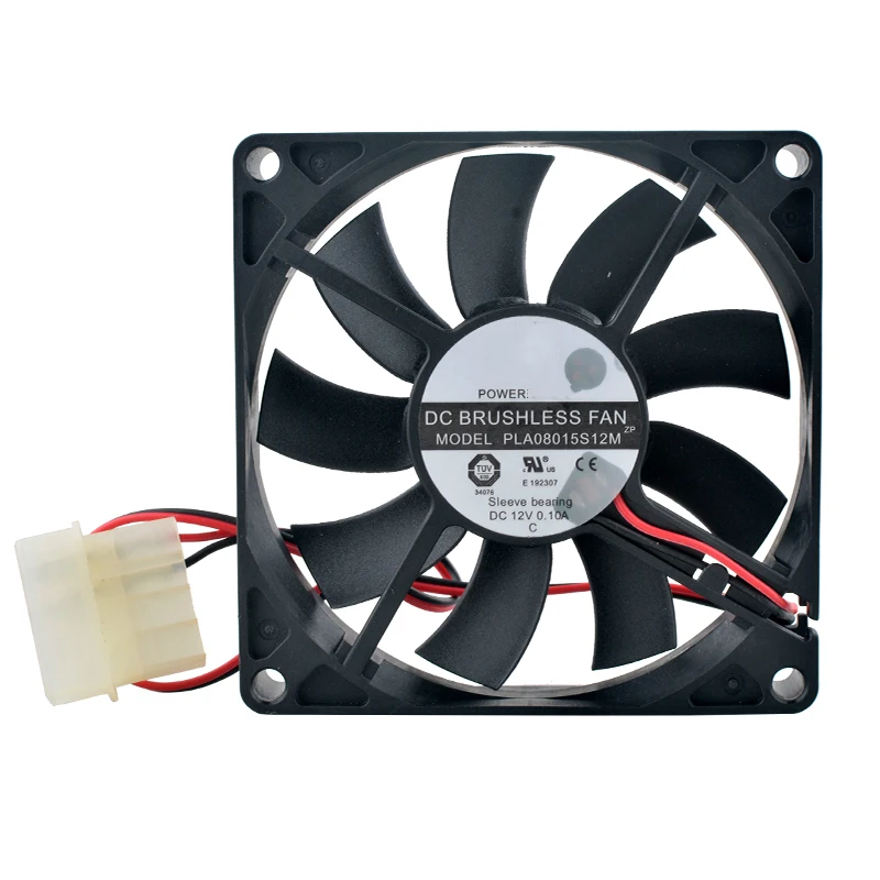 80mm Quiet Cooling Fan DC12V 2pin for Computer Case/Chassis/Power Supply 80x80x15mm 0.10A Axial Flow Fan, 8cm Silent Cooling Fan