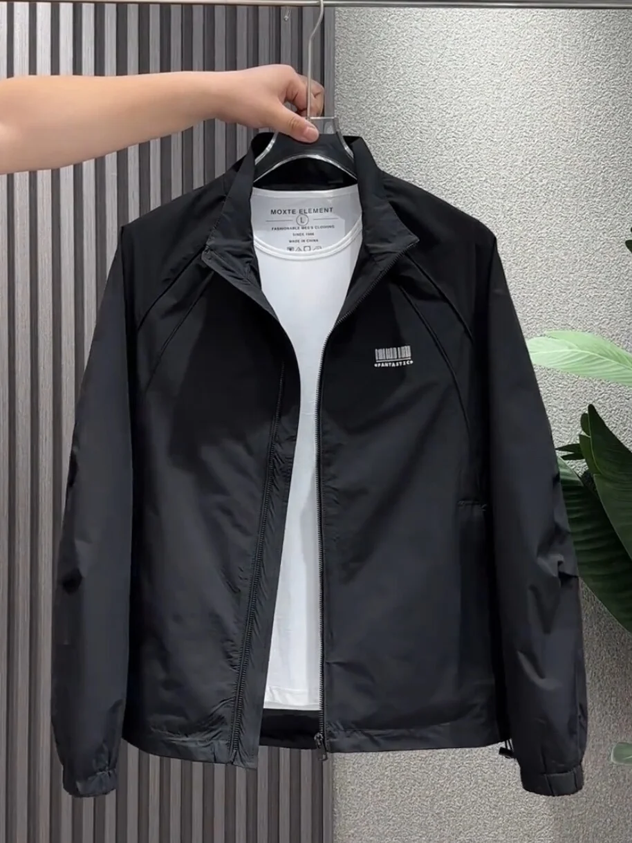 

Весенне-осенний модный джет с воротником-стойкой, мужской элитный свободный повседневный топ, универсальная спортивная ветровка Busin Gentleman