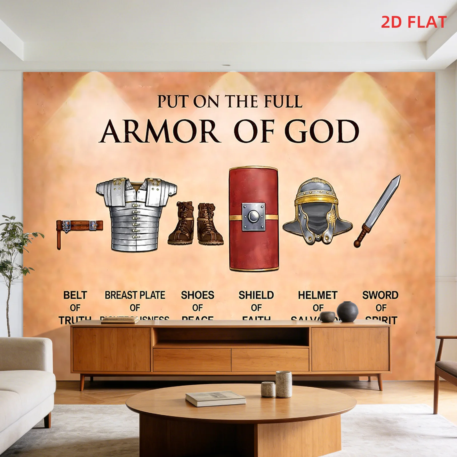 Armor of God Tapestry, Christian Bible Verse Wall Hanging, Religious Scripture Art Dorm Decor, Faith Bedroom Blanket